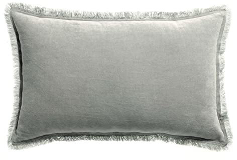 Vivaraise Einfarbiges Kissen Fara perlweiß 30 x 50 cm
