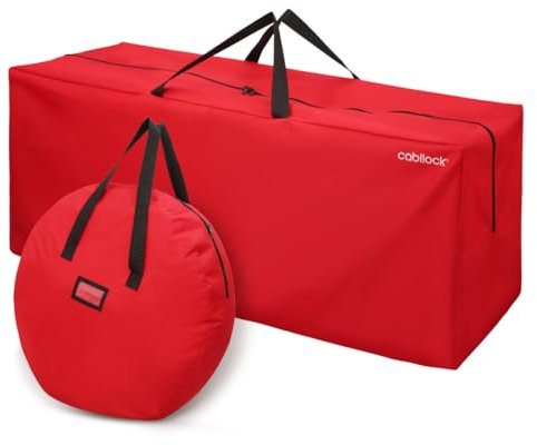 Cabilock Borsa per Albero di Natale Sacchetto di immagazzinaggio di Natale Sacchetto di immagazzinaggio della di immagazzinaggio di Festa di Natale (Rosso)