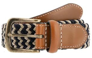 Dents Men’s Stretch Elastic Webbing Belt INK/BEIGE M