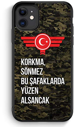MUNIQASE Korkma Sönmez Türkiye Türkei Camouflage - Silikon Hülle für iPhone 11 - Motiv Design Militär Military - Cover Handyhülle Schutzhülle Case Schale