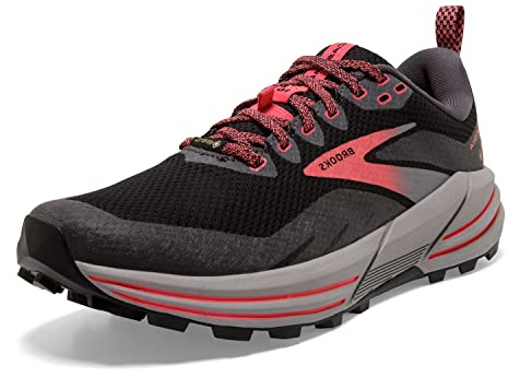Brooks Damen Cascadia 16 Gtx Laufschuh, Black Blackened Pearl Coral, 39 EU