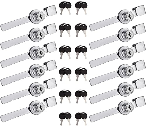 Confezione da 12 serrature per vetrine, per porte scorrevoli in vetro, con 24 chiavi (chiave uguale)