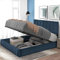 GGMWDSN Stauraumbett Hydraulisch Polsterbett Doppelbett Bett Schlafzimmerbett Kunstlederbett Bettrahmen Bettgestell Lattenrost Schwarz 140x200cm (Ohne Matratze),Blau