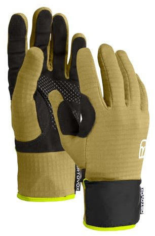 ORTOVOX Fleece Grid Cover Glove M - Leichter, Warmer Fleece-Handschuh mit winddichtem Überzug für Skitouren - GRÜN - Herren - M