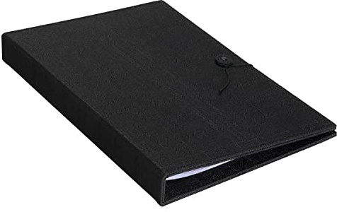 EUROPEL Menühalter - A4 Dokumentenmappe für Restaurants, Hotels, Cafés und Bars - Präsentationsbuch mit transparenten Taschen (6 Taschen, 12 Seiten), Schwarz