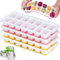 4 Pack Ice Cube Trays with Lids, JRISBO BPA Free Silicone Ice Cube Moulds LFGB Certified, Stackable Ice Cube Mold for Baby Food, Chilling Whiskey and Drink, Flexible & Easy-Release