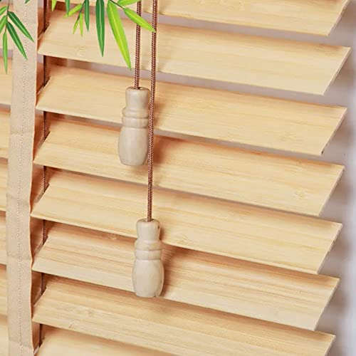 Jolan Holzjalousien Für Fenster,Natürliche Massivholz Jalousie,Verdunkelungsrollos Jalousette Für Innen 50/60/70/80/90/100/110cm,50mm Lamellenvorhänge,Wärmedämmungs Jalousetten,W×H-150x280cm/59x110in