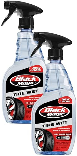 Black Magic 120217 Pneumatici bagnati, 652 g (confezione da 2), lucidante appositamente formulato per mantenerli bagnati, neri e lucidi con uno spray rapido