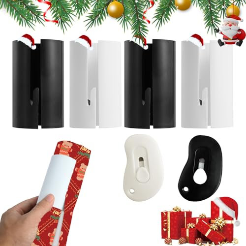 Fosoloni Geschenkpapier Schneider,6 Stück Papierrollenschneider,Tragbare Papierschneider für Werkzeug Rollen,Roll Papier Schneidegerät für Weihnachten, Geburtstag, Halloween