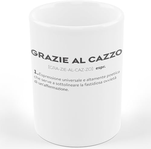 Tazza Mug GRAZIE AL CAZZO DESCRIZIONE DIVERTENTE - Tazza regalo di compleanno - Divertente - Humor