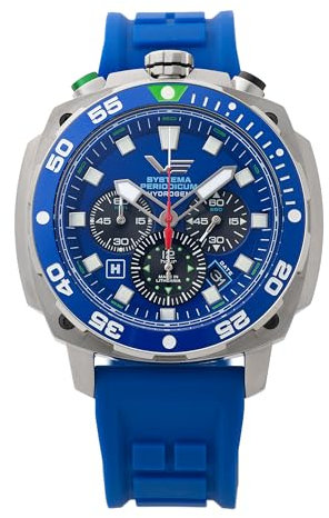 VOSTOK Europe Systema Periodicum Chronograph 20ATM K1 Herren Quarzuhr Mineralglas mit Wechselarmband, Wasserstoff, Armband