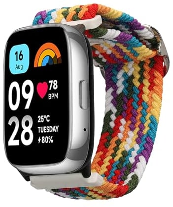 kwmobile Armband kompatibel mit Xiaomi Redmi Watch 3 Active - Nylon Fitnesstracker Sportarmband Band in Mehrfarbig - Innenmaße von 14-22 cm