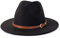 Männer Frauen Filz Top Hüte Fedora Panama Hüte Zylinder Mit Flacher Krempe Damen Französischer Filzhut Warmer Jazzhut Herren M (56-58Cm) Schwarzer Hut + Brauner Gürtel