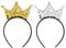Sibba Pailletten-Krone Glitzer-Stirnband 2 Stück Tiara-Krone Goldene Haarreifen Prinzessinnen-HaarbäNder Niedliche Haar-Accessoires Haarband-Clip Passend Frauen Mädchen Party Fotografieren Geburtstag