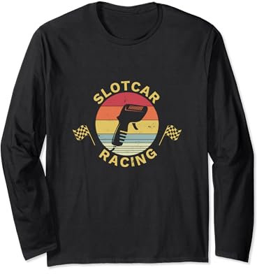 Slotcar Slotracing Handregler Retro Langarmshirt