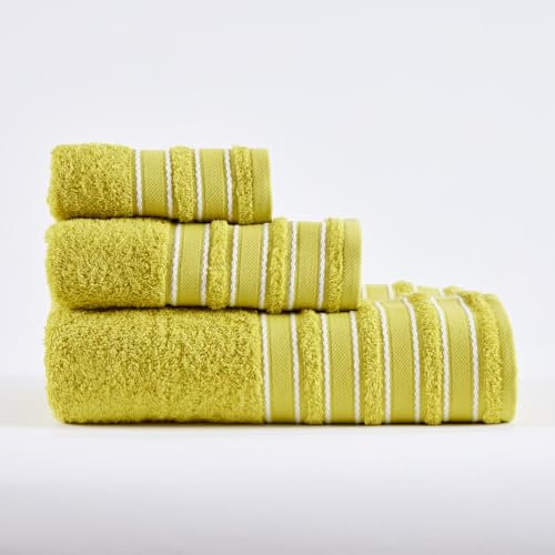 10XDIEZ Juego de Toallas 3 Piezas 320 - Toallas absorbentes y Suaves para baño (Rizo Pistacho)