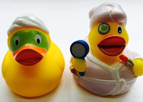 2 Wellness Quietscheenten ? UVP: 11,98 ? - Beauty und Wellness Ente - 2erSet - bestehend aus 2 Quietsche-Enten - Badeenten - ca. 8 cm gross