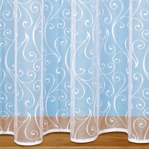 John Aird - Scroll Design Net Curtain - Sold In Set Sizes (1 Metre Width, Drop: 36 (91cm))