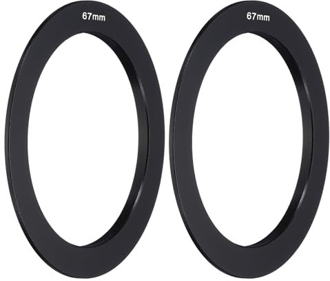 PATIKIL 67mm Lens Adapter Ring, 2 Pcs Metal Camera Lens Adapter for P Series Filter DSLR Camera Lenses Accessories, Black