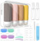 100mlx4 Silikon Reiseflaschen Set - Reiseflaschen zum Befüllen Toilettenartikel 17 Stück Portable Reise Container für Shampoo Lotion Auslaufsicher Nachfüllbare TSA geprüft und BPA frei, Streifen