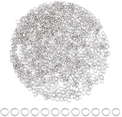 DICOSMETIC Etwa 1000 Stück Offene Biegeringe Aus Edelstahl Biegeringe 4 mm Biegereifen Schmuckherstellungszubehör Für Selbstgemachte Schlüsselanhänger Ohrringe