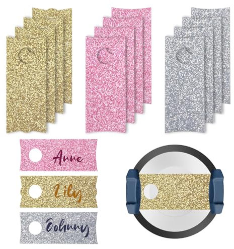 GLOBLELAND 12 placas de nombre acrílicas personalizadas para bricolaje, placa de nombre en blanco para tazas de 40 onzas, accesorios de etiqueta de taza