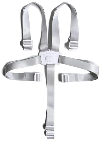 AIYVELU Hochstuhlgurt, 5-Punkt verstellbarer Babygurt, Ersatzgurt, 5-Punkt Kindergurt, universeller Baby-Hochstuhlgurt für Hochstühle/Kinderwagen, Kinderwagenzubehör (grau)