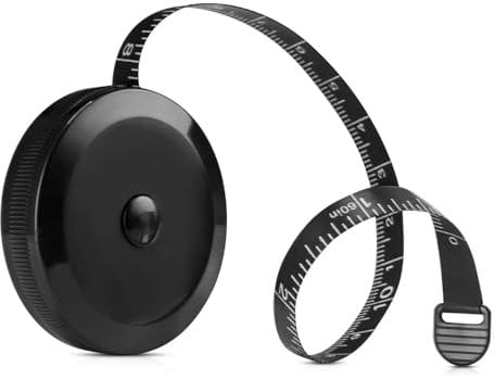 Tape Measure Body Retractable | Double Sided Soft Measuring Tape for Tailors | Body Measurements Sewing Clothes Tailor 60 Inch / 150 cm (BLACK TAPE [SINGLE])