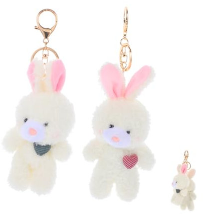 WATIIFUFU 2pièces Pendentifs Peluche Lapin Pour à Charms De Clé Cartoon Avec Pour Accessoires De Et Clés