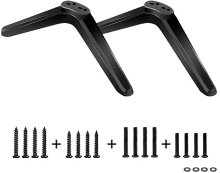 rflaueo 2Pcs Universal TV Pedestal Feet Adjustable and Sturdy Stand for Flat Screen TVs for TCL Roku 32 40 49 50 55 Inch Most Smart TVs Table Desk Pedestal TV Stand(U256-1)