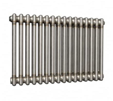 Lux Heat Bare Metal Lacquer Horizontal 2 Column Traditional Radiator 500mm (H) x 785mm (W)