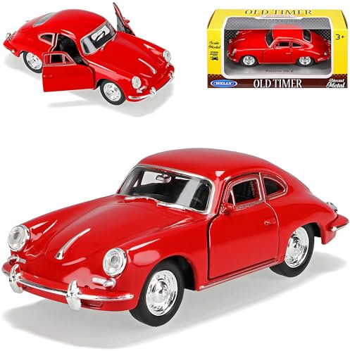 Welly Porsche 356b Coupe Rot 1959-1963 ca 1/43 1/36-1/46 Modell Auto mit individiuellem Wunschkennzeichen