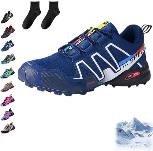 Snrtevu Ortho Trekking Schuhe Herren, Orthotrekking-Ergonomischer Schmerzlindernder Trekking U.-Wanderschuh, Schuhe Orthotrekking, rutschfeste, Fit Gesunde (Dunkelblau,44)