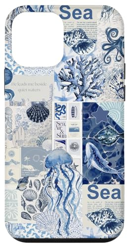 Blue Coquette Coastal Ocean Summer Beach Collage Aesthetic Case for iPhone 12 mini