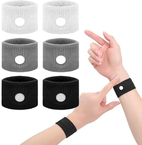 MIRKUZI 3 Paar Armbänder gegen Reisekrankheit, Armbänder gegen Seekrankheit im Auto, Armbänder zur Linderung von Seekrankheit, geeignet für Sport oder Morgenübelkeit