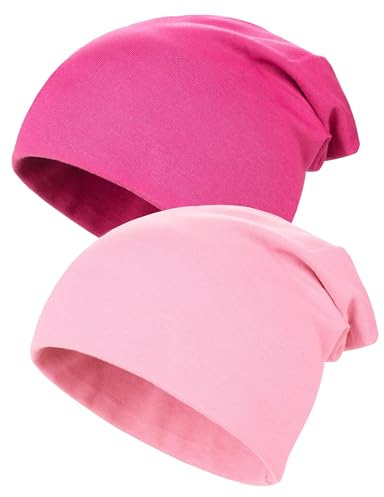 Kiiwah 2 Stück Kinder Slouch Beanie Mütze, Weiche Wintermützen für Jungen Mädchen, Warme Kindermützen Doppellagige Baby Strickmütze für Kinder Frühling, Herbst, Winter