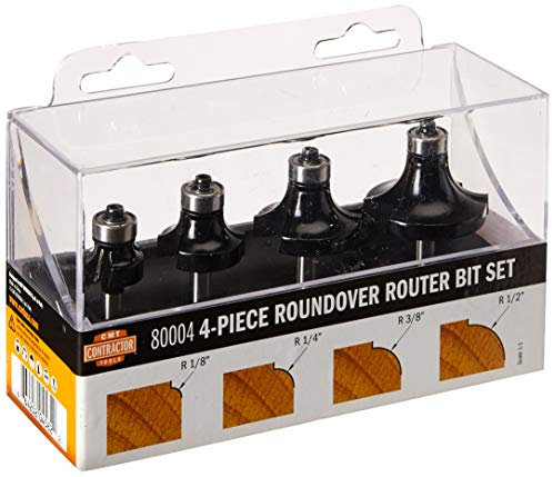 CMT 80004 4Piece Roundover Router Bit Set 1/4 Shank