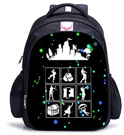 Ufardy School Rucksack for Boy and Girls, Video Game Topic Prmium School Backpack Bags (Black)