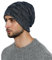 DonDon Mütze Herren Wintermütze Slouch Beanie Strickmütze mit warmen Fleece Innenfutter Nachtblau weiß