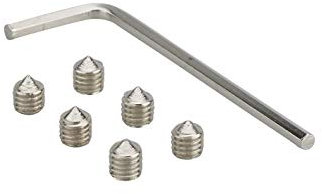 THIRARD - Jeu de 6 Vis Pointeaux et Clé - Acier - Porte Intérieur - Adaptation Poignées - Usage Porte - Vis à Métaux - Fourreaux Carrés - Gris - Installation Facile