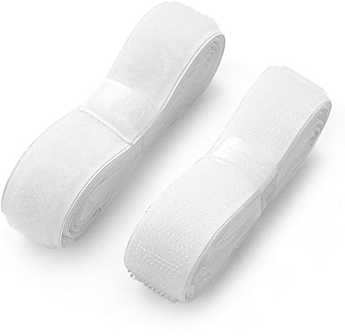 Dekton White 20mm x 1m Hook & Loop Fastener – 100% Nylon with Self-Adhesive Backing for Secure and Versatile Use – Ideal for Crafts, Organization, and Home Projects – Easy to Apply and Durable