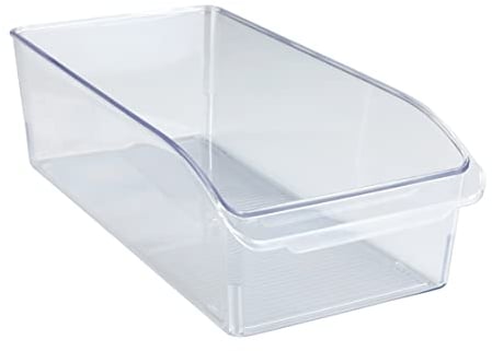 WENKO Kühlschrank-Organizer M, Aufbewahrungsbox für Kühl- und Vorratsschrank zum Sortieren von Lebensmitteln, lebensmittelecht, transparentes Design, 15 x 9,5 x 31 cm, aus robustem PET
