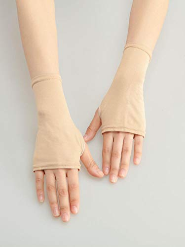 SHOUTAO Handschuhe Studentenhandschuhe Sommer fingerlos Reiten Baumwolle halbgeschnittene Handschuhe Modal Halbfinger Handschuhe Abdeckung Narbenhandschuhe L Dunkle Hautfarbe