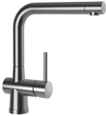 Schock 517005EDM Küchenarmatur LAIOS W Edelstahl – hochdruck Armatur mit Festauslauf, für Vorfenstermontage geeignet