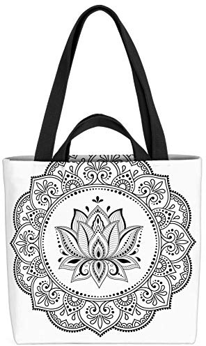 VOID Mandala Lotus Blüte Tasche 33x33x14cm,15l Einkaufs-Beutel Shopper Einkaufs-Tasche Bag