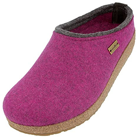 HAFLINGER Grizzly Kris Filzpantoffel Hausschuh Filzclog Maulbeere, Gr.40