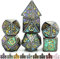 World of Dice Metallwürfel-Set Drachenwürfel - Emerald - Pen & Paper Würfel-Set aus Metall, 7-teiliges polyedrisches Set, für Dungeons and Dragons, DSA, Cthulhu, UVM.