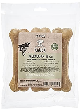 Primox Kauknochen 14cm,10 x 225g | Kauknochen für Hunde | 100% Rinderhaut | Knackig & fettarm | Monotprotein | Ohne Zusätze | Zahnpflege & Kauspaß