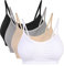 Vertvie Womens Strech Duenn Ohne Buegel Push up Yoga Sports BH Bra Top Set Fuer Fitnesstraining Polsterung 2er/3er Pack(Größe L/Etiketten XL, Schwarz/Weiß/Hautton/Hellgrau)