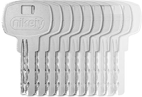 GERCAR Lot de 20 clés de rechange pour cylindres à bouton et double entrée de 60, 70, 80, 90 mm, clé supplémentaire, fermeture identique/différente, pour serrurier (20 pièces)